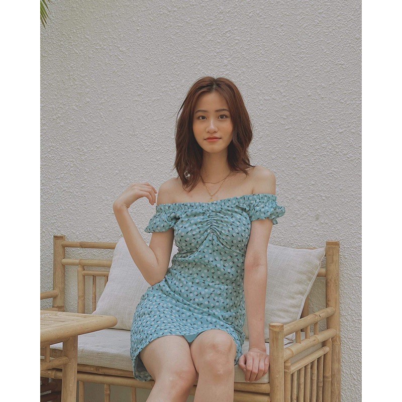 LEMONCHIC - Đầm trễ vai nhíu ngực - D186