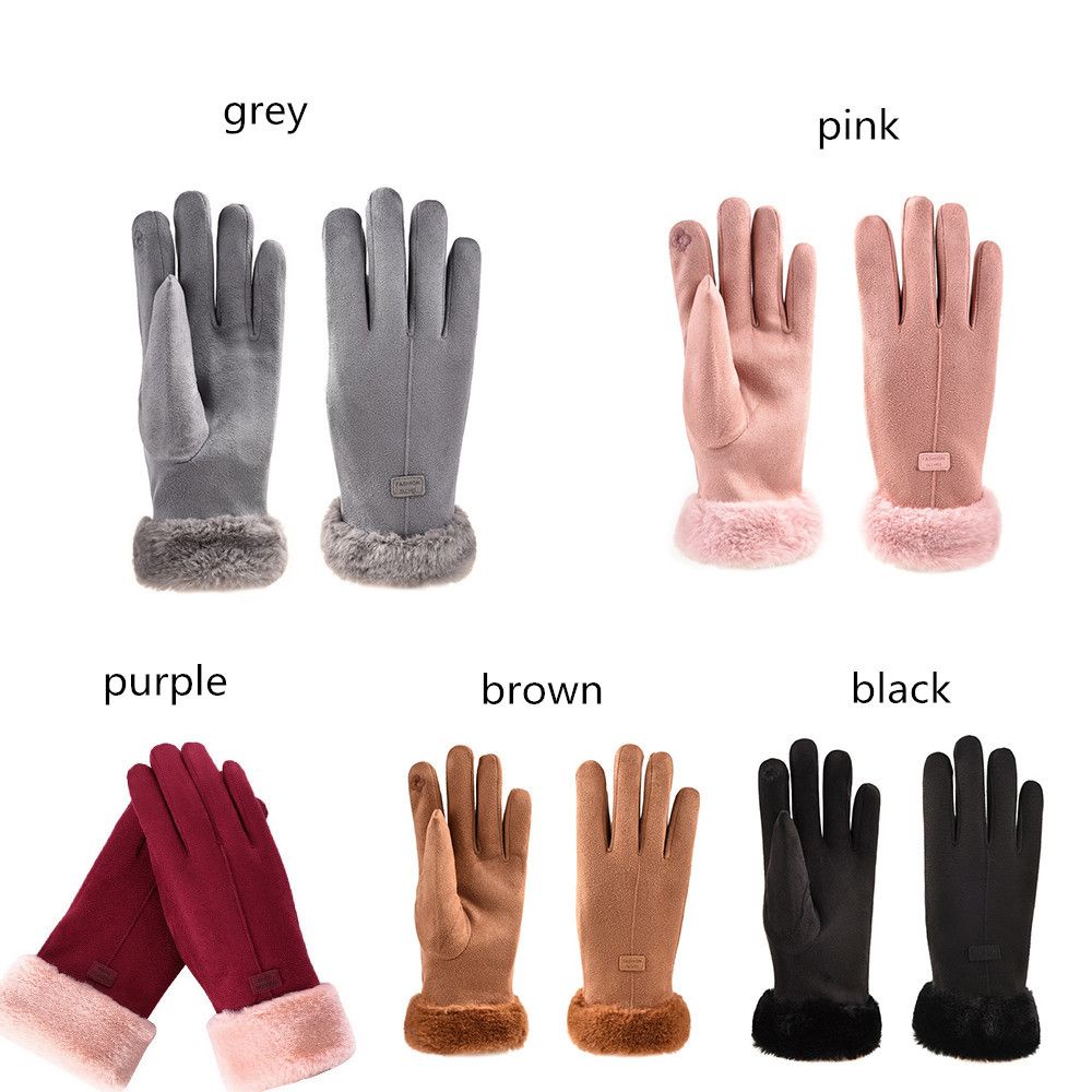 1 Cặp Găng Tay Thể Thao Dày Dặn Chống Gió Có Thể Dùng Màn Hình Cảm Ứng Cho Nữ