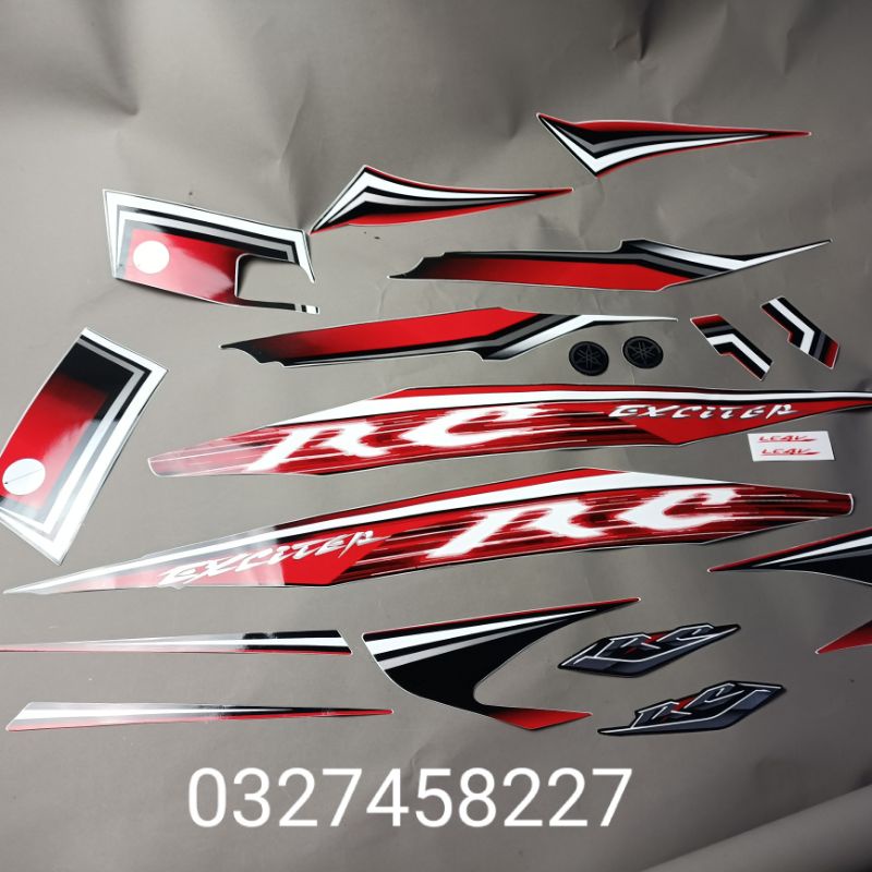 Bộ tem dán xe EXCITER 2010 màu đỏ RC xịn 3 lớp