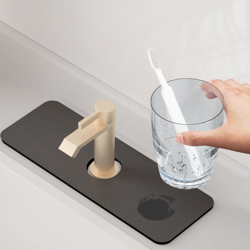 Bộ 3 Tấm Lót Vòi Nước Nhà Tắm/Nhà Bếp Bằng Đá Diatomite Dày Dặn Chống Thấm Nước Tiện Dụng