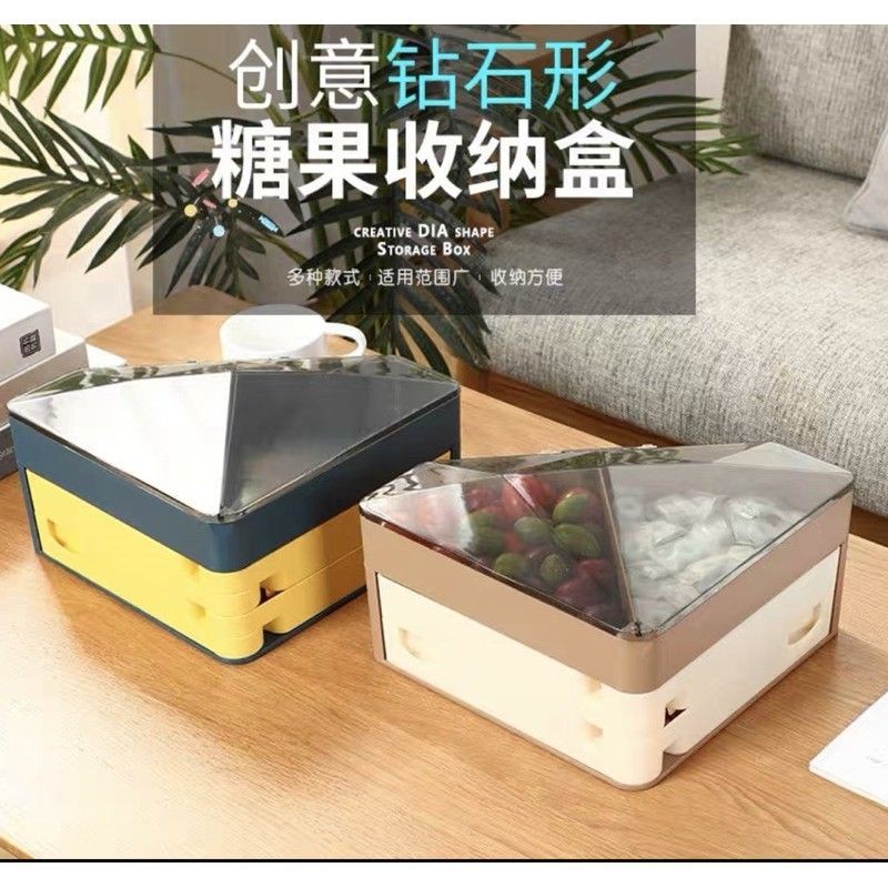 (Loại 1) khay mứt tết, khay đựng mứt kim cương 3 tầng 6 cánh