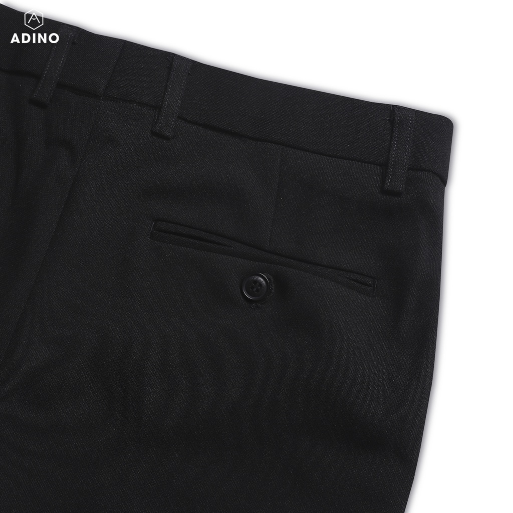 Quần âu nam ADINO màu đen vải cotton co giãn nhẹ dáng công sở slimfit ống đứng hơi côn trẻ trung lịch lãm QA01