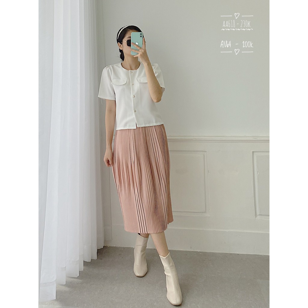 Chân Váy xếp Ly_Nhienvintage AV64 | BigBuy360 - bigbuy360.vn