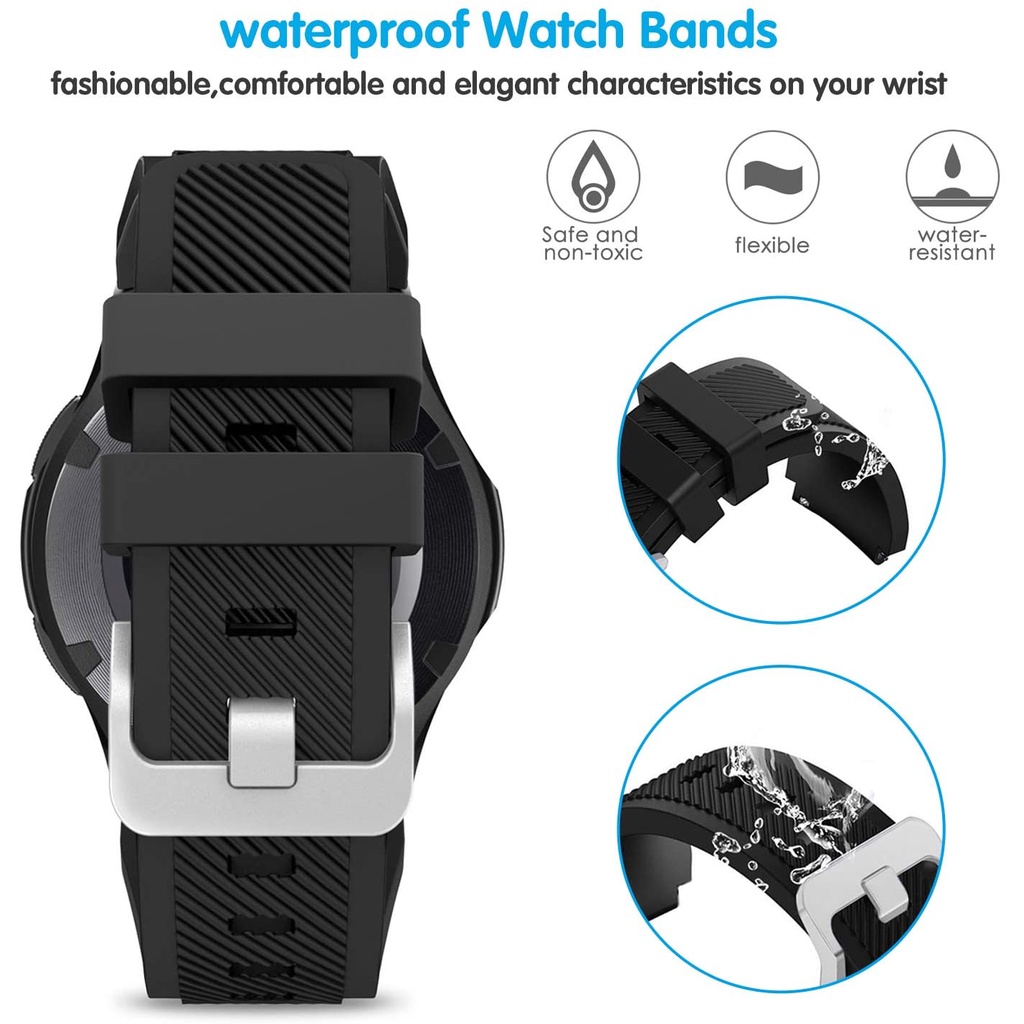 Dây Đeo Silicon 22 20mm Cho Đồng Hồ Samsung Galaxy Watch 46 42mm Samsung Gear S3 Frontier/Classic active 2 Huawei Watch 2