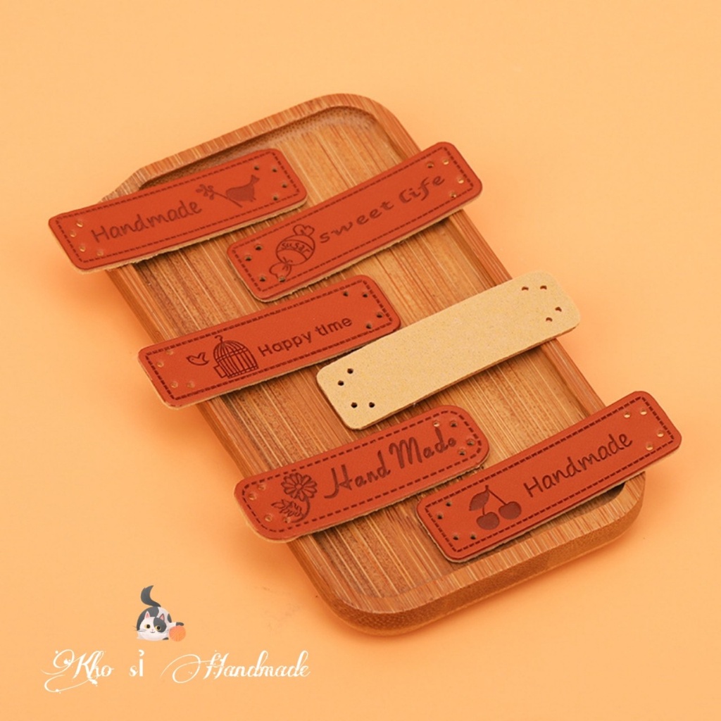 Mác da handmade trang trí sản phẩm thủ công
