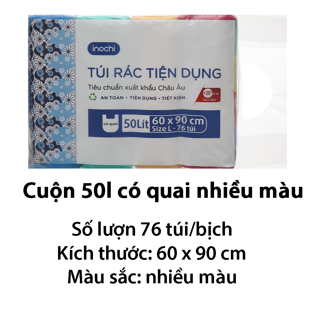 Túi rác 4 cuộn có màu tiện dụng Soji inochi