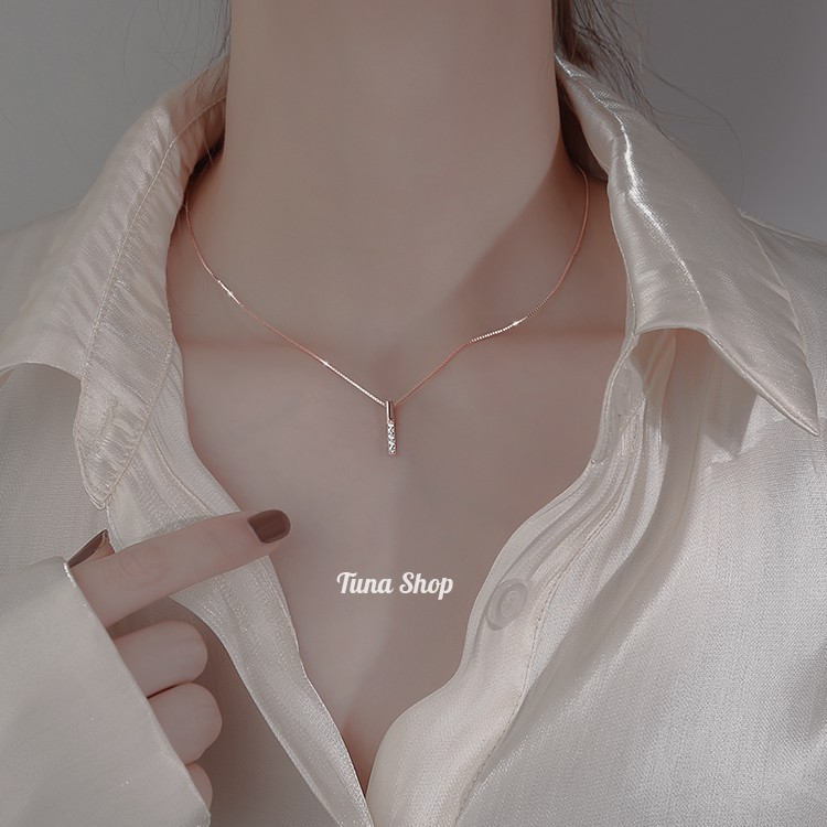Dây chuyền bạc, Vòng cổ nữ Bạc thanh gắn đá cao câp TUNASILVER Trang sức Bạc, 𝐕𝐢𝐝𝐞𝐨 + 𝐚̉𝐧𝐡 𝐭𝐡𝐚̣̂𝐭 𝐂𝐚𝐦 𝐤𝐞̂́𝐭 𝐜𝐡𝐮𝐚̂̉𝐧 𝐁𝐚̣𝐜