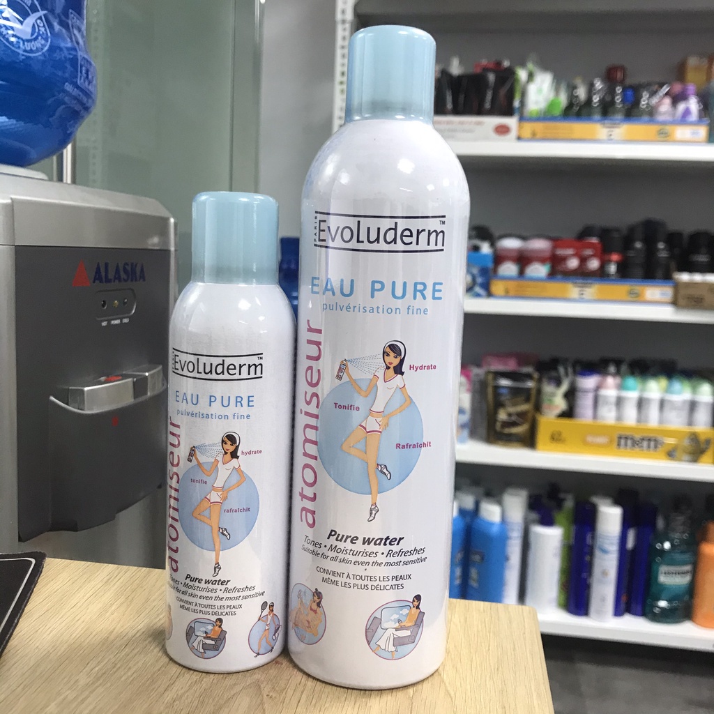 Xịt khoáng dưỡng da EVOLUDERM Atomiseur Eau Pure 400ml - 150ml- chăm sóc da hiệu quả