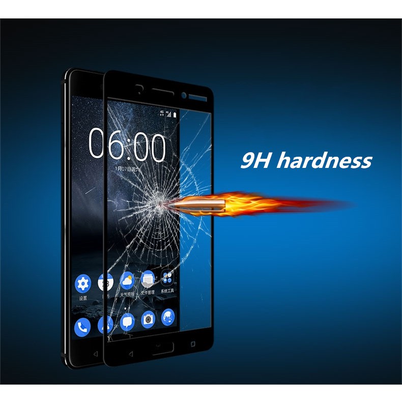 Kính dán cường lực 9H bảo vệ toàn màn hình dành cho Nokia 6 Plus kèm phụ kiện
