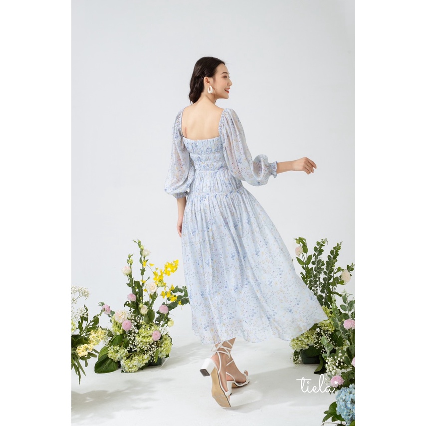 TIELA Đầm Váy hoa xanh tay dài - Vira Dress