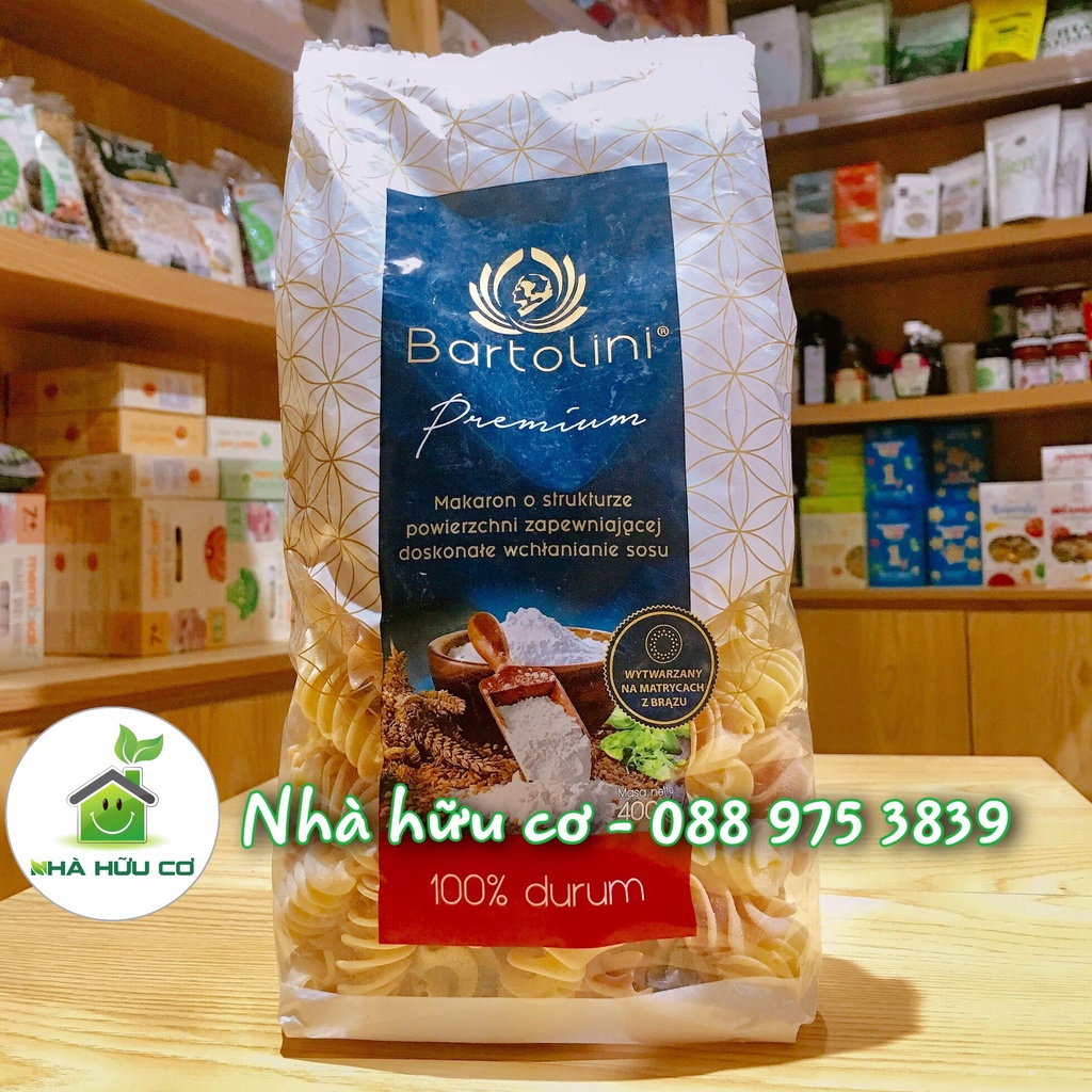 Mì nui xoắn rau củ 3 màu Bartolini 400g/100g - Date: 16/6/2024 - Nhà hữu cơ