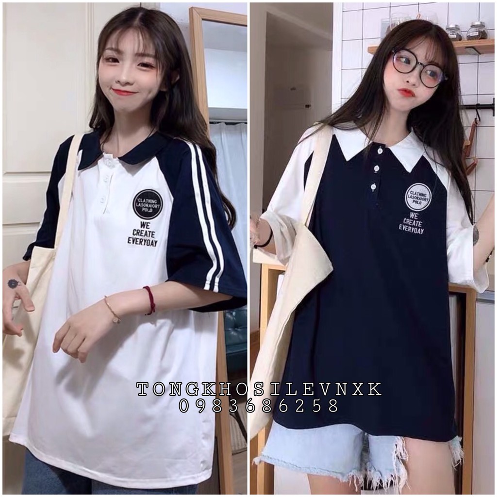 ÁO POLO EVERYDAY PHỐI VIỀN SỌC ĐEN TRẮNG ULZZANG