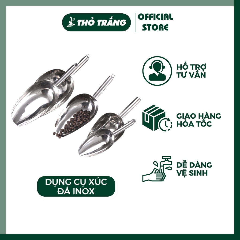 Dụng cụ xúc đá - xẻng xúc đá inox không gỉ nhiều kích thước
