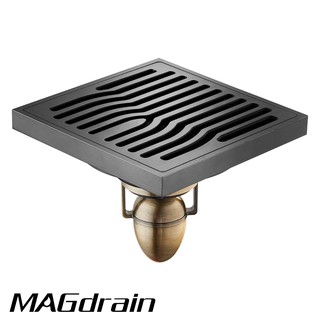 Phễu thoát sàn chống nước trào ngược do thủy triều, triều cường, chống mùi hôi-ĐỒNG, mạ màu đen mờ - Mod FC32Q6-O