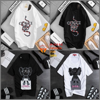 Áo thun nam cổ tròn basic hình gucci kingsnake - dior kaws wallpaper chất vãi cotton cao cấp, hình in siêu đẹp