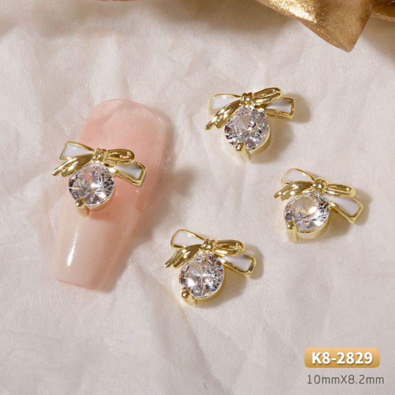 Phụ Kiện Trang Trí Móng Tay Hình Nơ Đính Đá 3D Sang Trọng