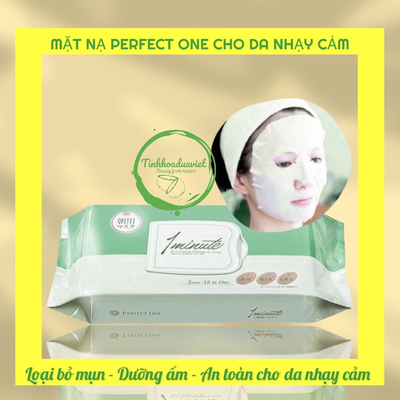 [32pcs] Mặt nạ PERFECT ONE Nhật Bản sạch mụn, trắng da 1 phút – Perfect One 1 Minute Morning 314ml/ 32 miếng