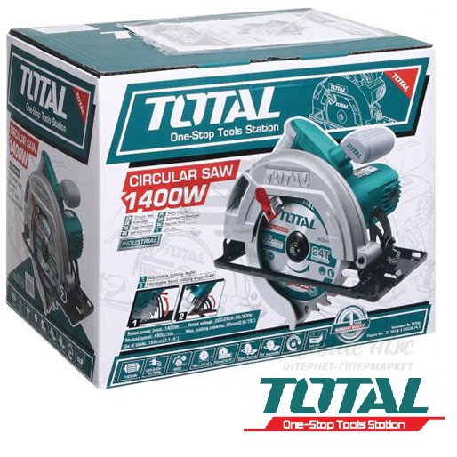 TOTAL Máy cưa gỗ đĩa 185mm 1400W TS1141856 TS11418526