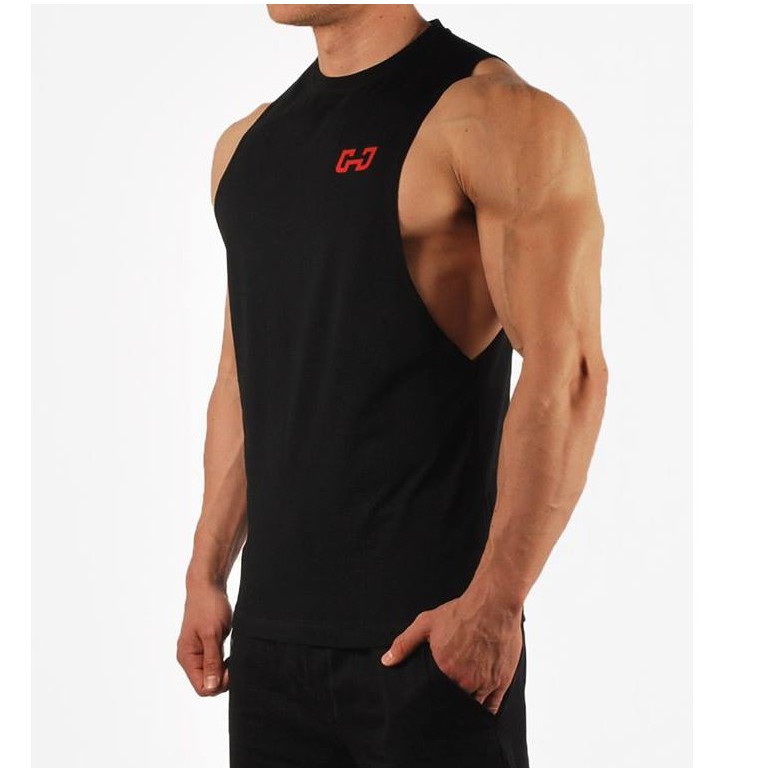 Áo Tank Top Tập Gym Nam Tee Cut Gymjunky Vải Cotton 100%