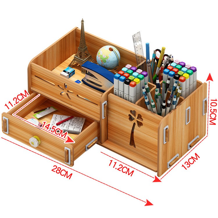 Hộp viết gỗ để bàn, hộp đựng đồ dùng, kệ điện thoại thời trang 7 mẫu MỚI