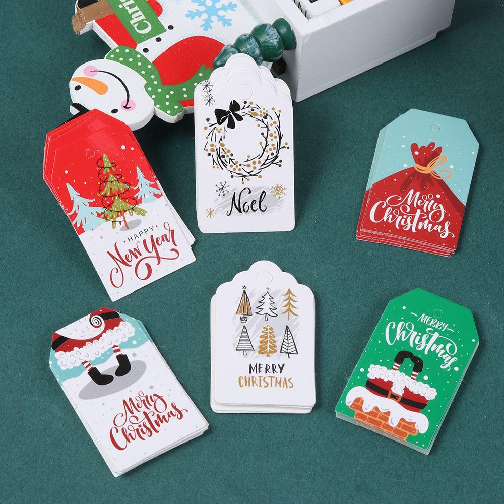 Bộ 100 Thẻ Giấy Kraft Trang Trí Giáng Sinh DIY