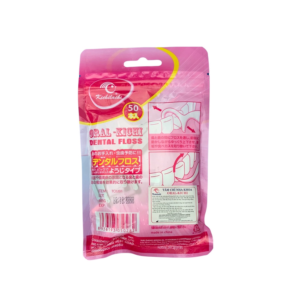 Tăm Chỉ Nha Khoa vệ sinh răng miệng Oral Kichi ( gói 80/50 chiếc )