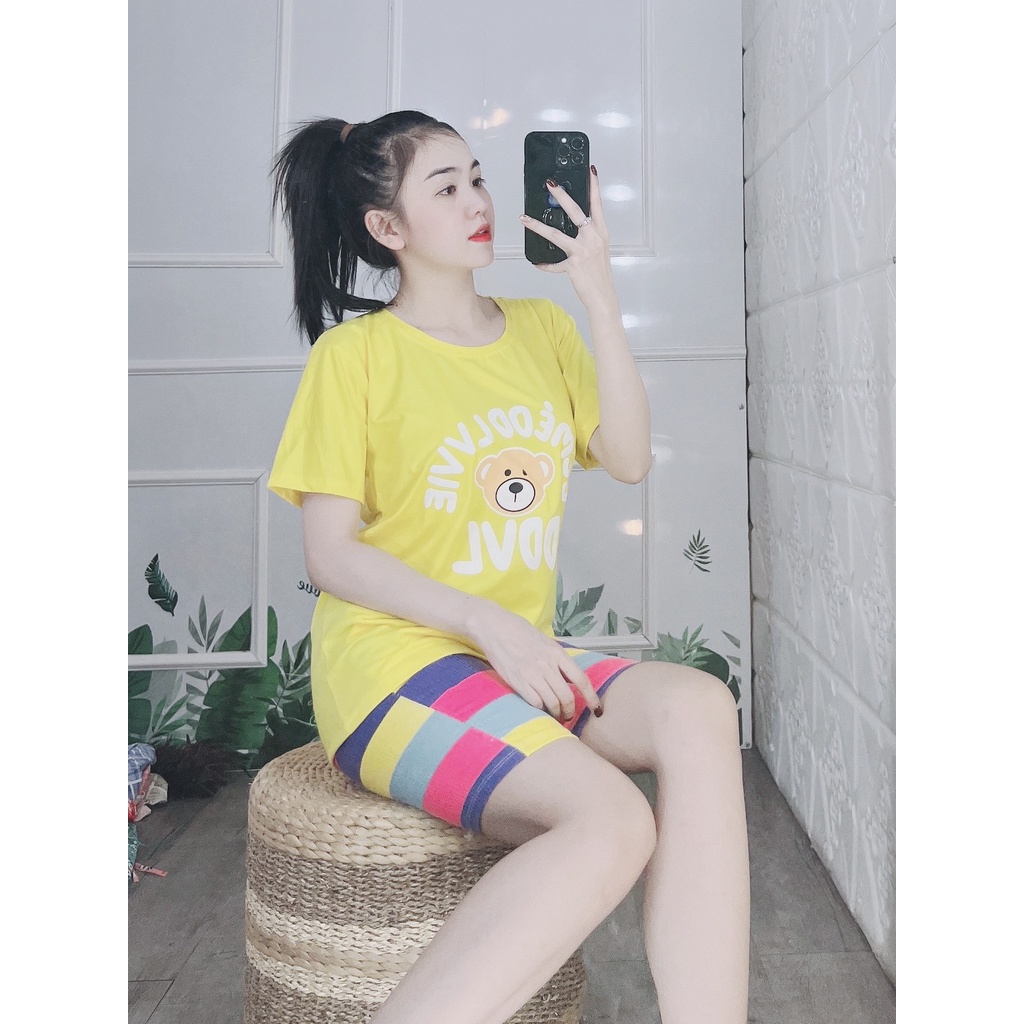 Đồ bộ nữ mặc nhà bộ quần dài caro áo thêu hoa cúc hot hit