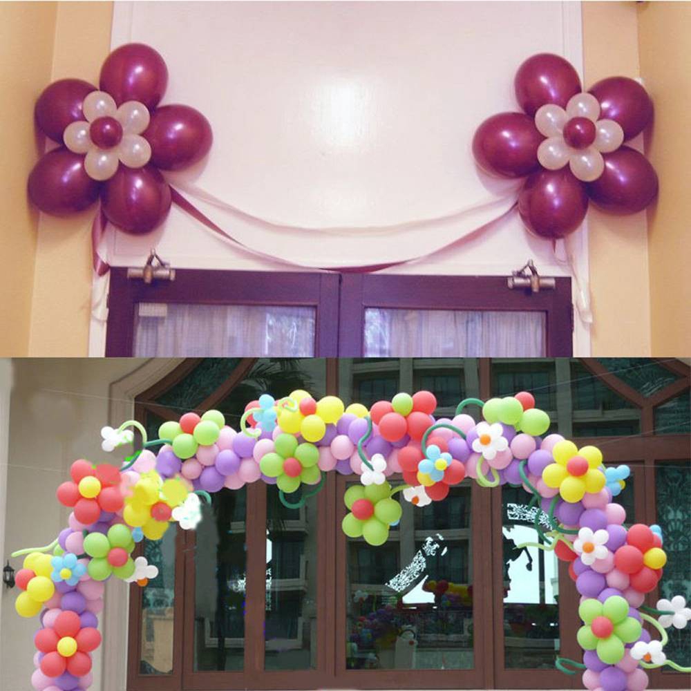 Set 50 kẹp buộc bong bóng latex hình bông hoa trang trí tiệc cưới/sinh nhật