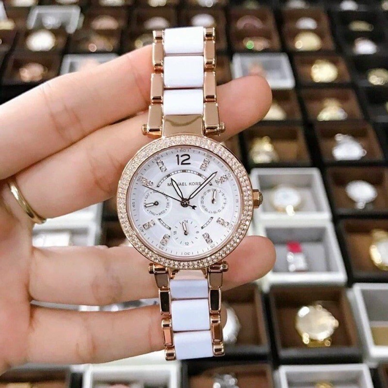 Đồng hồ nữ dây kim loại Michael K0rs MK6261 size 33mm fullbox,mặt tròn vỏ thép không gỉ, chống nước,đồng hồ nữ sang