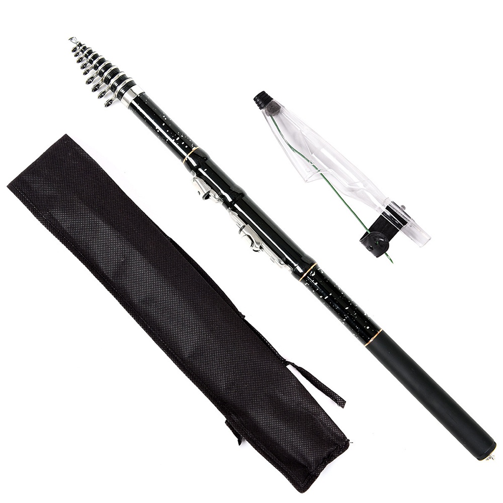 Cần Câu Cá Mini Bằng Sợi Carbon Màu Đen Kích Thước 1.8M-3.6M Chất Lượng Cao