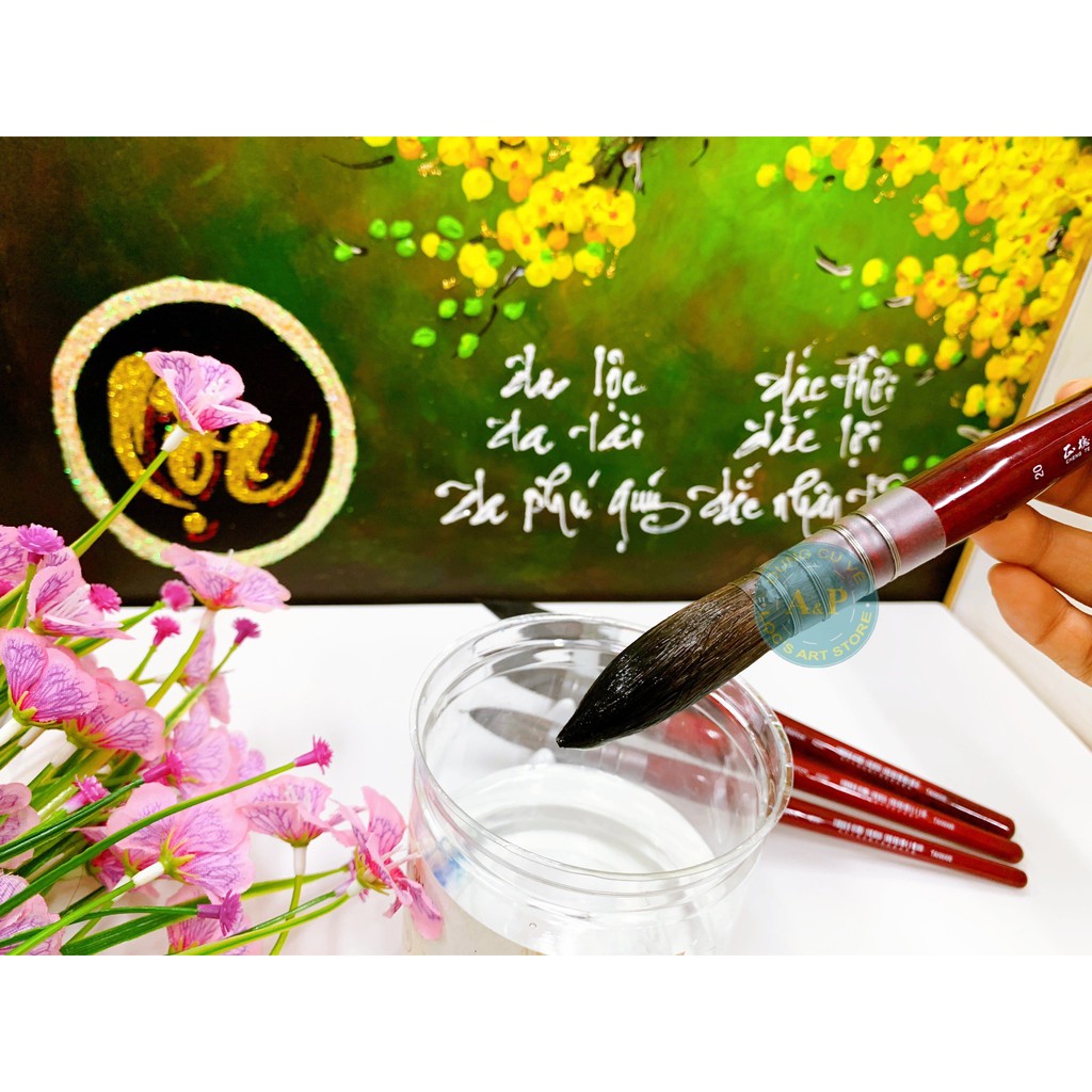 [Lộc's Art Store]Cọ MOP CHENGTE lông chồn vẽ màu nước cao cấp A200(số 3/0- 0)