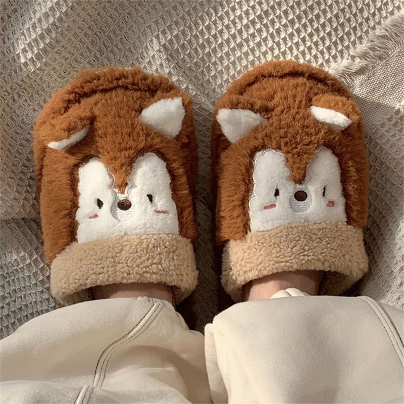 Dép Bông Đi Trong Nhà Hình Sóc Hoạt Hình Cho Nam Nữ