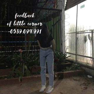 Quần slim baggy jeans basic form suông cho nữ