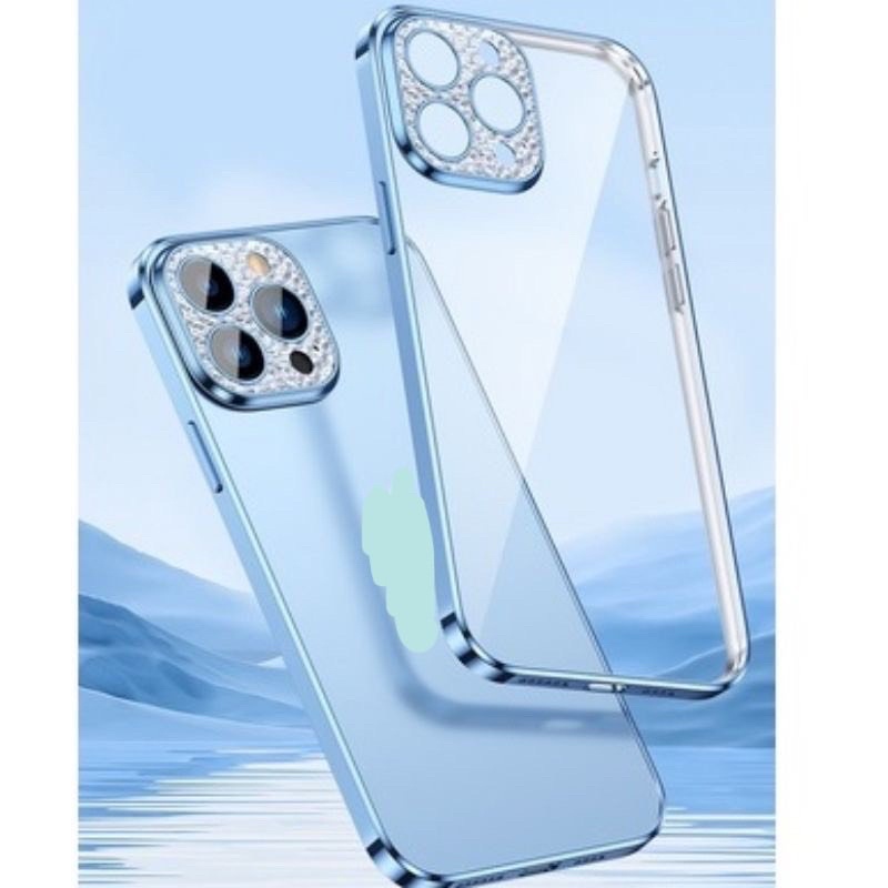 Ốp Sulada nhám camera đính đá cho iPhone 14 , 14 pro max,13, 13 Pro, 13 Pro Max, 12 Pro Max viền màu bảo vệ camera