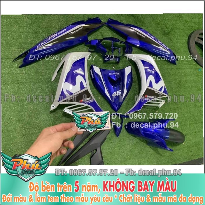 Tem rời Exciter 135 Movistar Xanh Trắng (X) -1