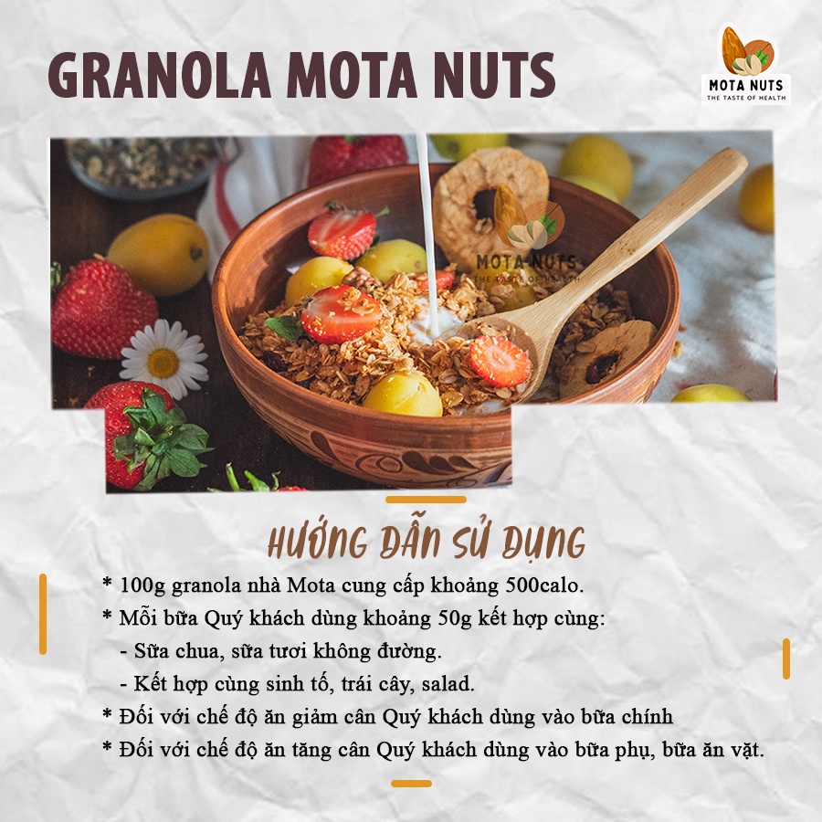 Ngũ cốc giảm cân granola MOTA ăn liền giòn thơm