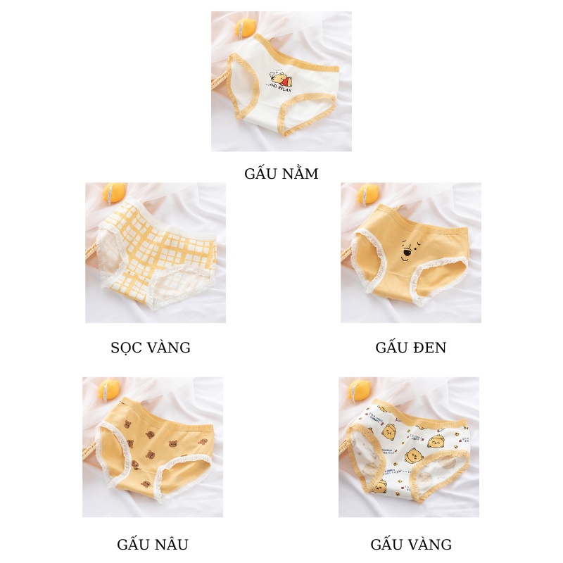 Quần lót cotton nữ kháng khuẩn hoạt hình gấu dễ thương mềm mại QL28 | BigBuy360 - bigbuy360.vn