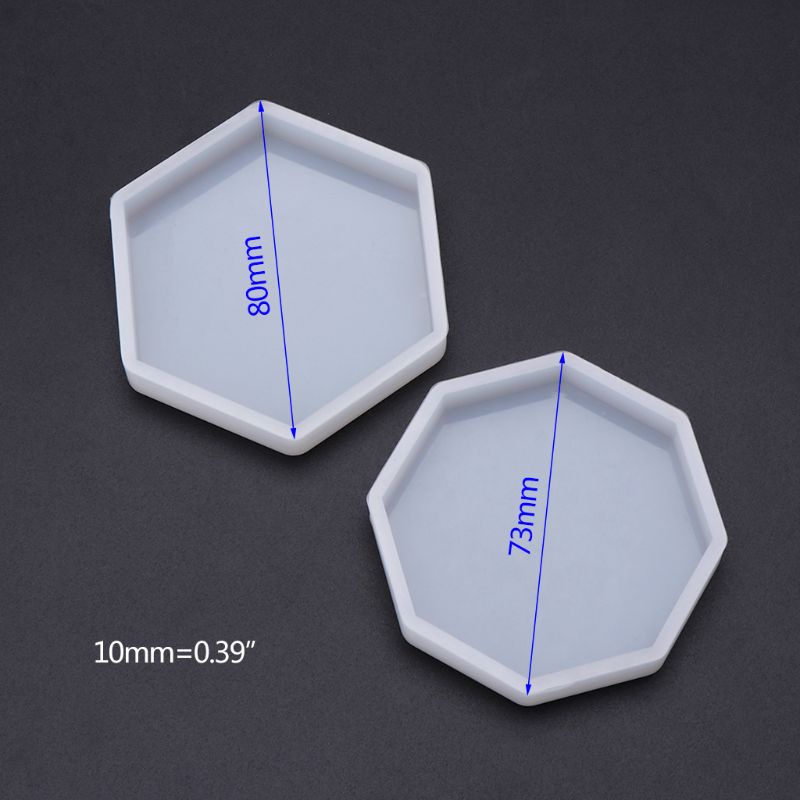 [Hàng mới về] Khuôn silicone hình lục giác dùng làm mặt trang sức nghệ thuật