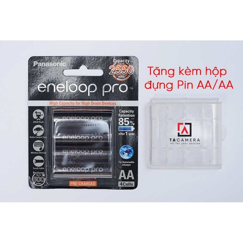 Pin Eneloop Pro Pin Đen AA BK3HCCA/4BW 2550mAh