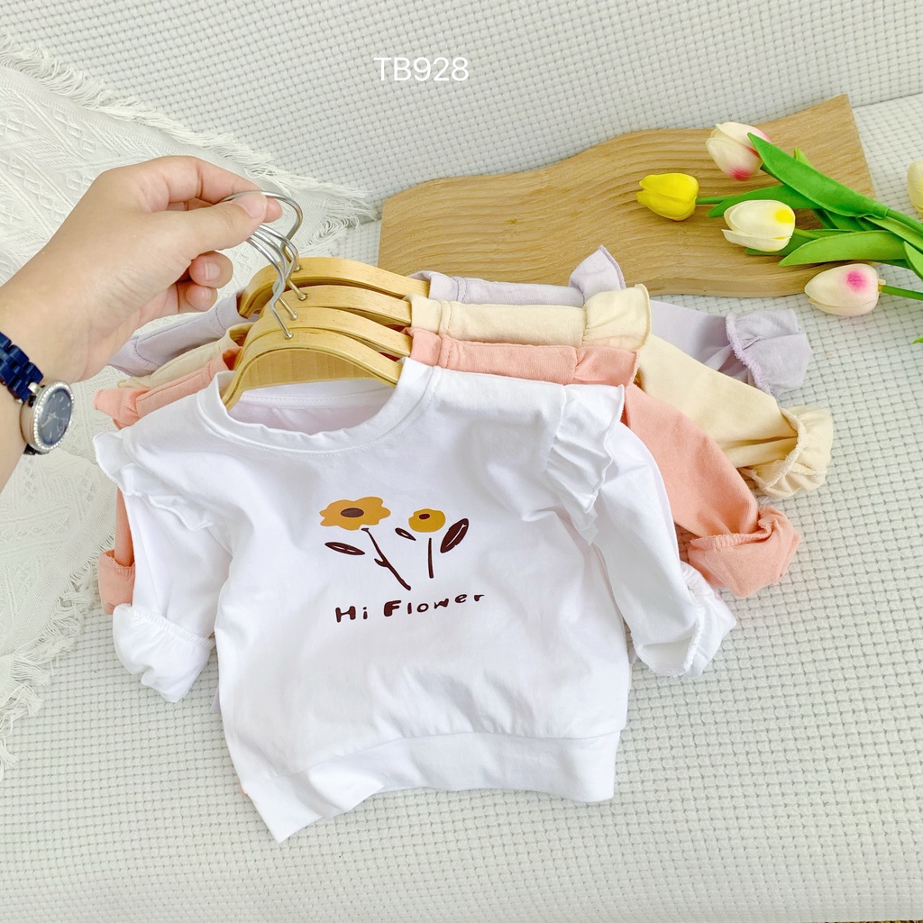 Bộ Dài Tay Thu Đông Cho Bé Gái Họa Tiết Hoa Nhí Flower Chất Cotton Cao Cấp Mềm Mại Co Dãn Tốt Từ 8-22Kg
