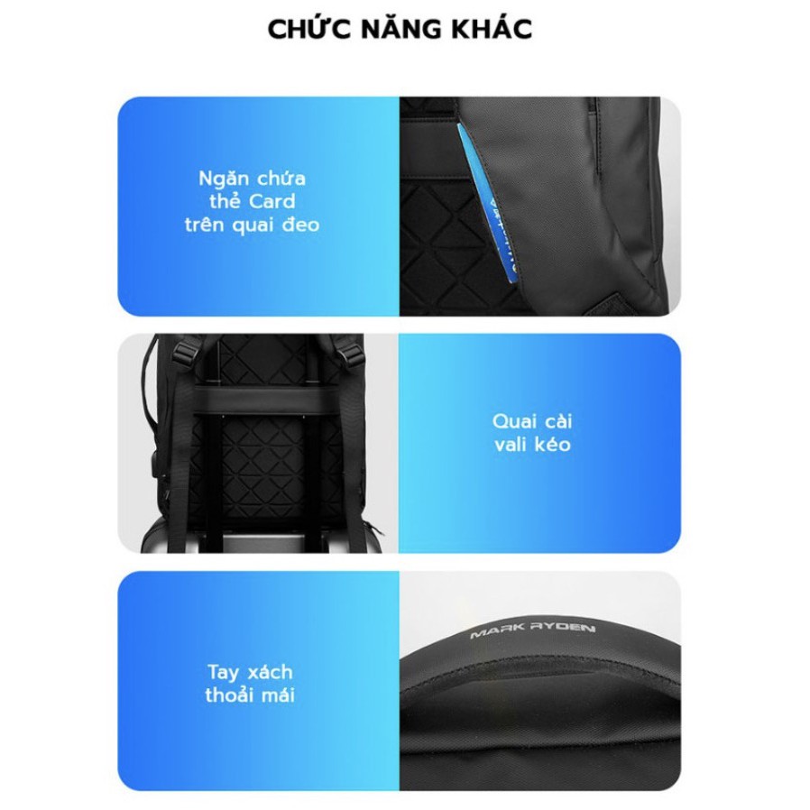 Balo Mark Ryden - MOCHILA thế hệ mới 2021 đựng laptop 15inch kiêm cặp xách tay 2in1 thông minh