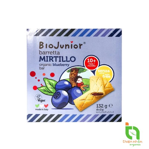 Bánh ăn dặm hữu cơ cho bé vị việt quất Bio Junior 132g (Từ 10 tháng tuổi)