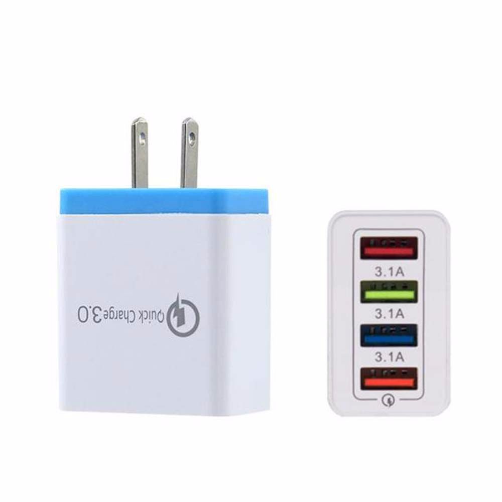 Đầu sạc nhanh Usb 4 cổng bằng nhựa nhiều màu thích hợp cho Xiaomi Huawei