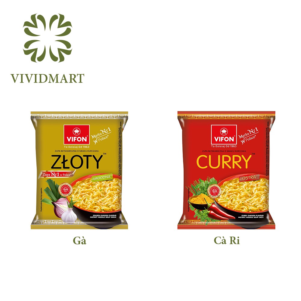 [Toàn quốc] MÌ ĂN LIỀN XUẤT KHẨU BA LAN VIFON VỊ GÀ HÀNH PHI / CÀ RI GÀ ( MÌ CURRY / MÌ CARRY) - GÓI/70g - VIFON