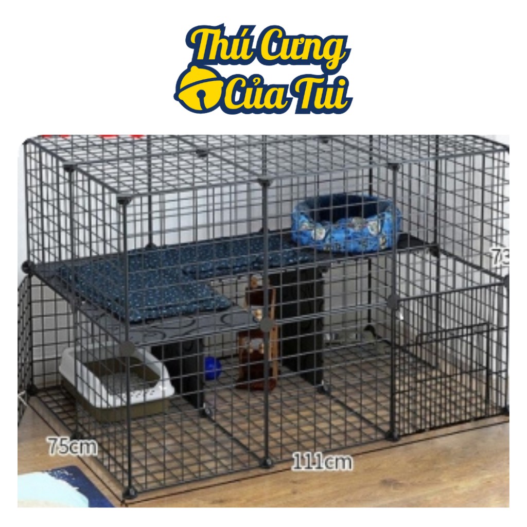 Combo Lưới Ghép Chuồng Quây Thú Cưng Chó Mèo ( tặng chốt ) - Combo 2 Tầng 3x2x2 Kín - Thú Cưng Của Tui