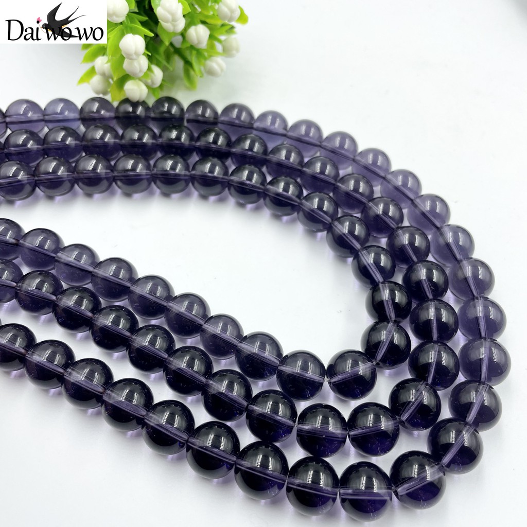 Chuỗi Hạt Thạch Anh Tím 4-12mm Dùng Làm Vòng Tay Handmade