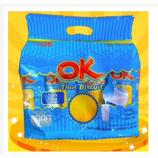 [Siêu Rẻ] Bánh quy Ok Thái Lan bịch 360gr đủ vị (12 gói nhỏ) cực ngon
