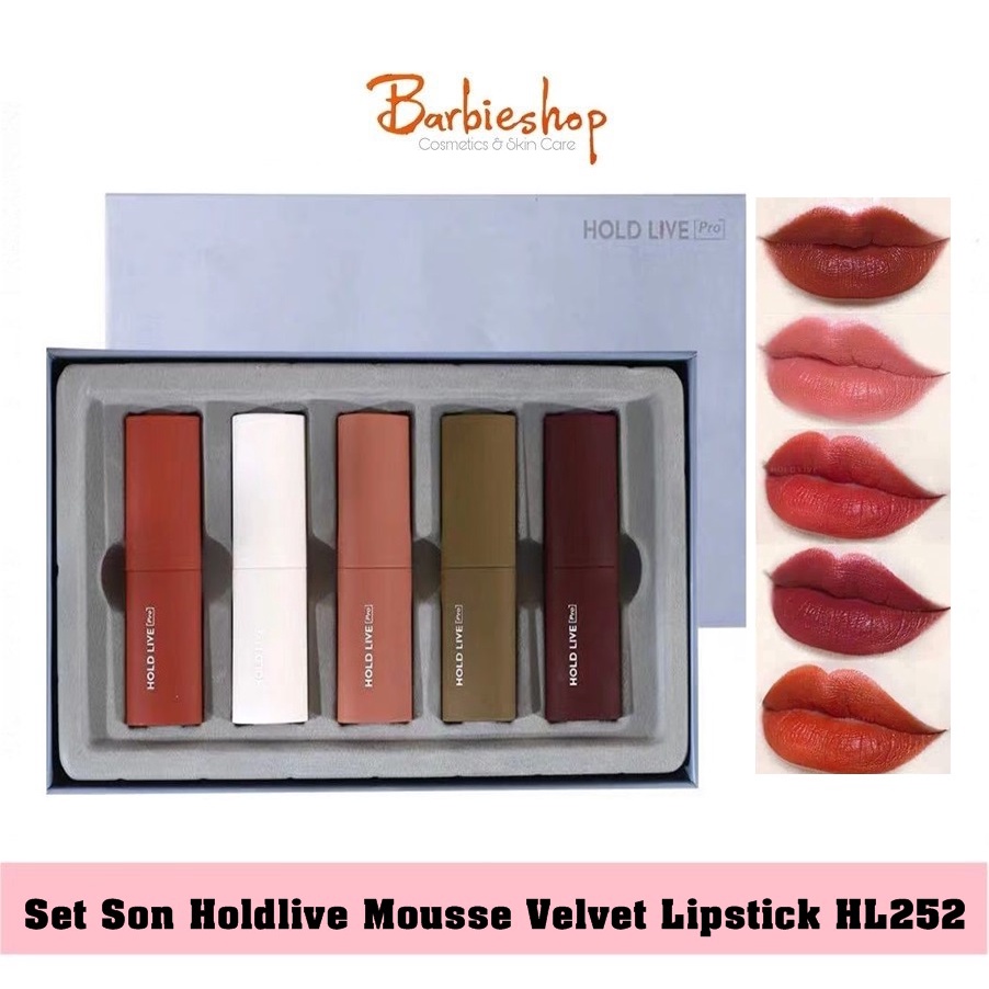 Set Son 5 Cây Holdlive Mousse Velvet Lipstick HL252