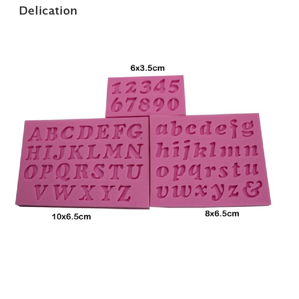 3 Khuôn silicon ELEBUY trang trí bánh fondant làm thủ công DIY hình chữ và số mini