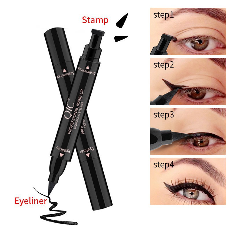 [Hàng HOT] Bút kẻ mắt ♥️FREESHIP♥️ Eyeliner dạng lỏng 2 trong 1 có đầu tem chống thấm nước lâu trôi